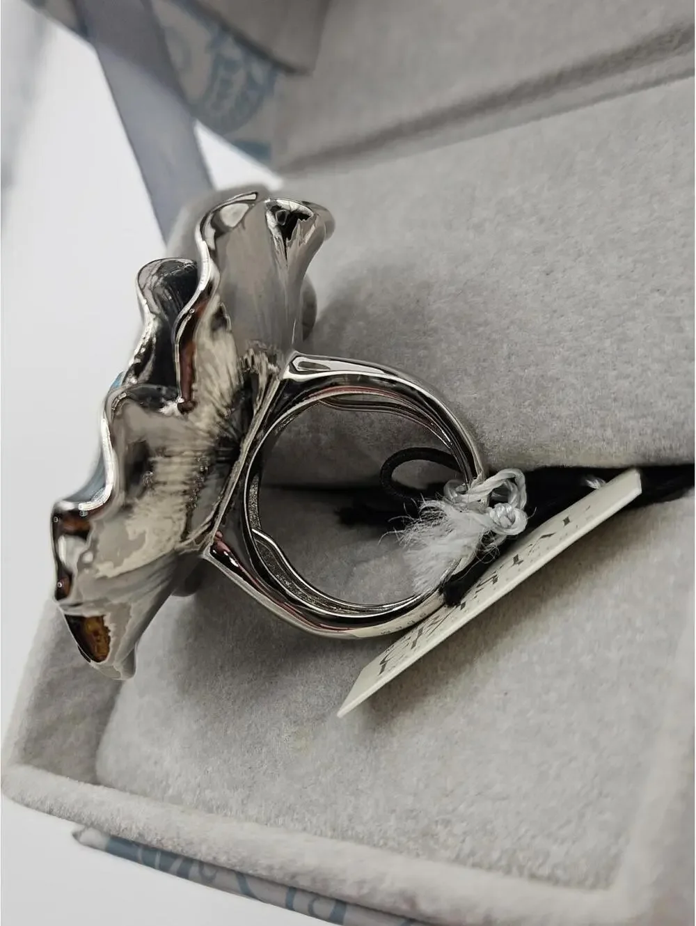 Argento SC Cocktail Ring Adjustable Band Made With Swarovski Elements New In BOX - Picture 3 of 8